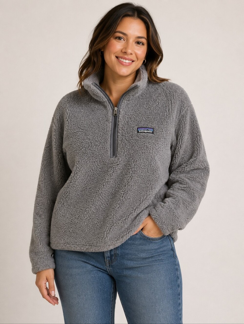 Patagonia Gray Fleece 1/4 Zip Pullover Size Small